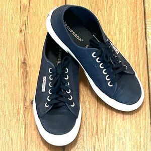 Superga 2750 Cotu Classic Navy Lace-up Sneakers UNISEX Women’s Sz 9 Men’s Sz 7.5